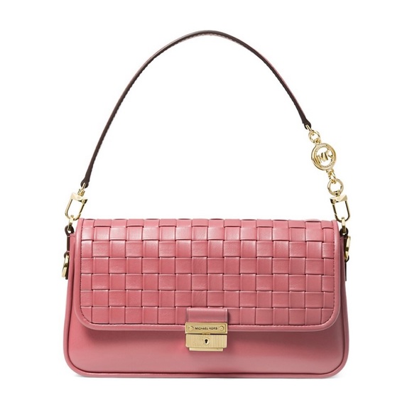 Michael Kors Bradshaw Woven Leather Convertible Shoulder Bag - Picture 1 of 4